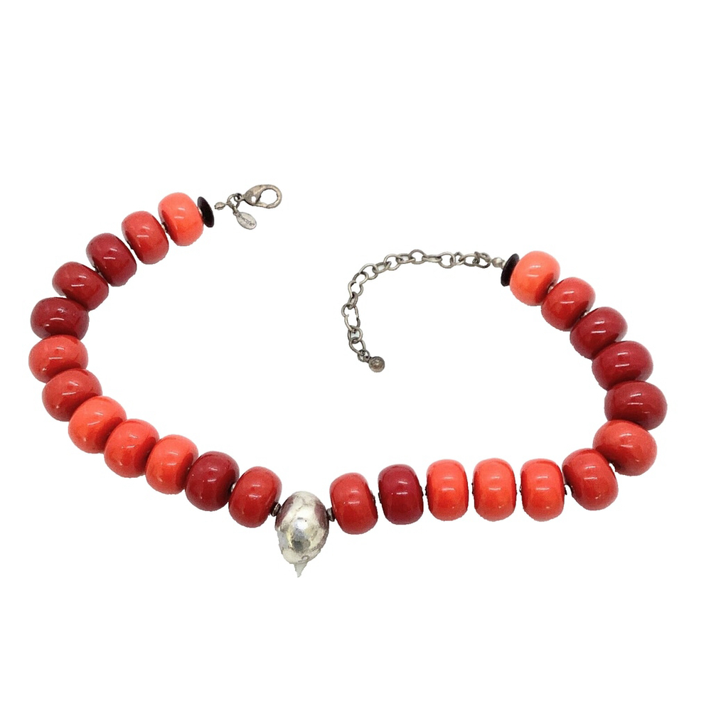 Chico's Faux Coral Beaded Statement Necklace - Picture 3 of 5